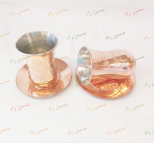 استکان نعلبکی مسی طرحدار